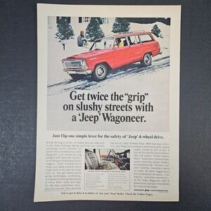 1966 Kaiser Jeep Wagoneer Vintage Print Ad Slushy Streets Toledo OH SUV Outdoors